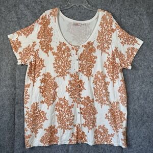 Quacker Factory Cardigan Sweater Womens 3X Knit Seahorses Beach Nautical‎ Bling